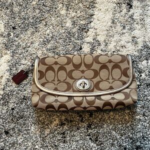 Coach Brown Signature Clutch